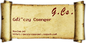 Géczy Csenger névjegykártya